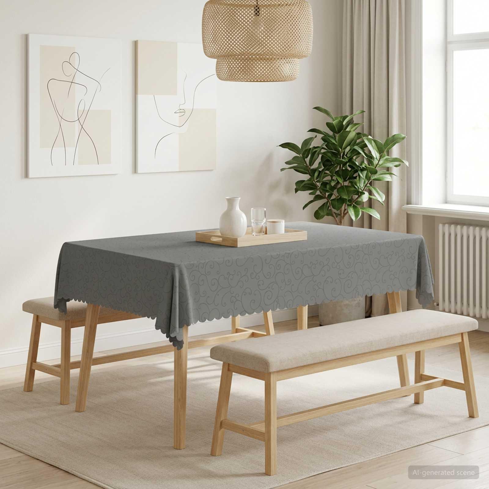 Bordklæde rektangulær lysegrå 110 x 140 cm 5 stk.