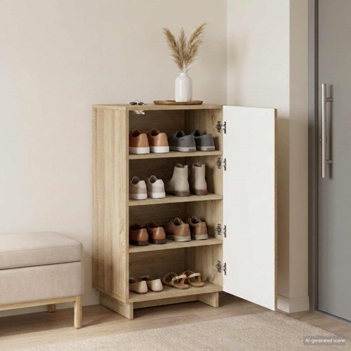 Skoskab i konstrueret træ 48 x 38 x 87,5 cm Sonoma-eg
