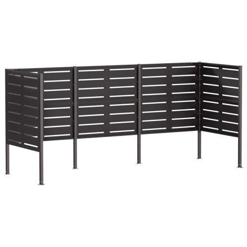 Skjuler til affaldsbeholdere 249 x 85 x 113 cm - sort