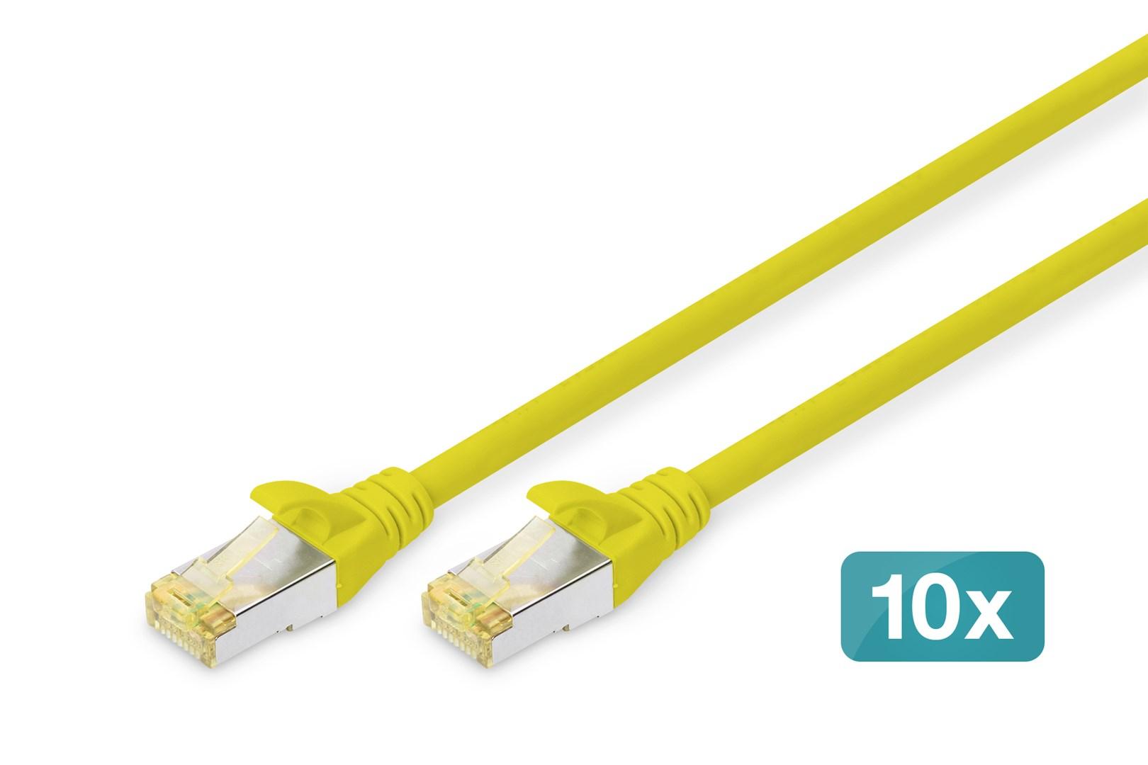 DIGITUS Cat 6A S/FTP patchkabel 2 m gul, 10 stk.