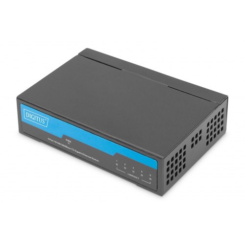 DIGITUS 5-port Gigabit switch unmanaged i metalhus sort