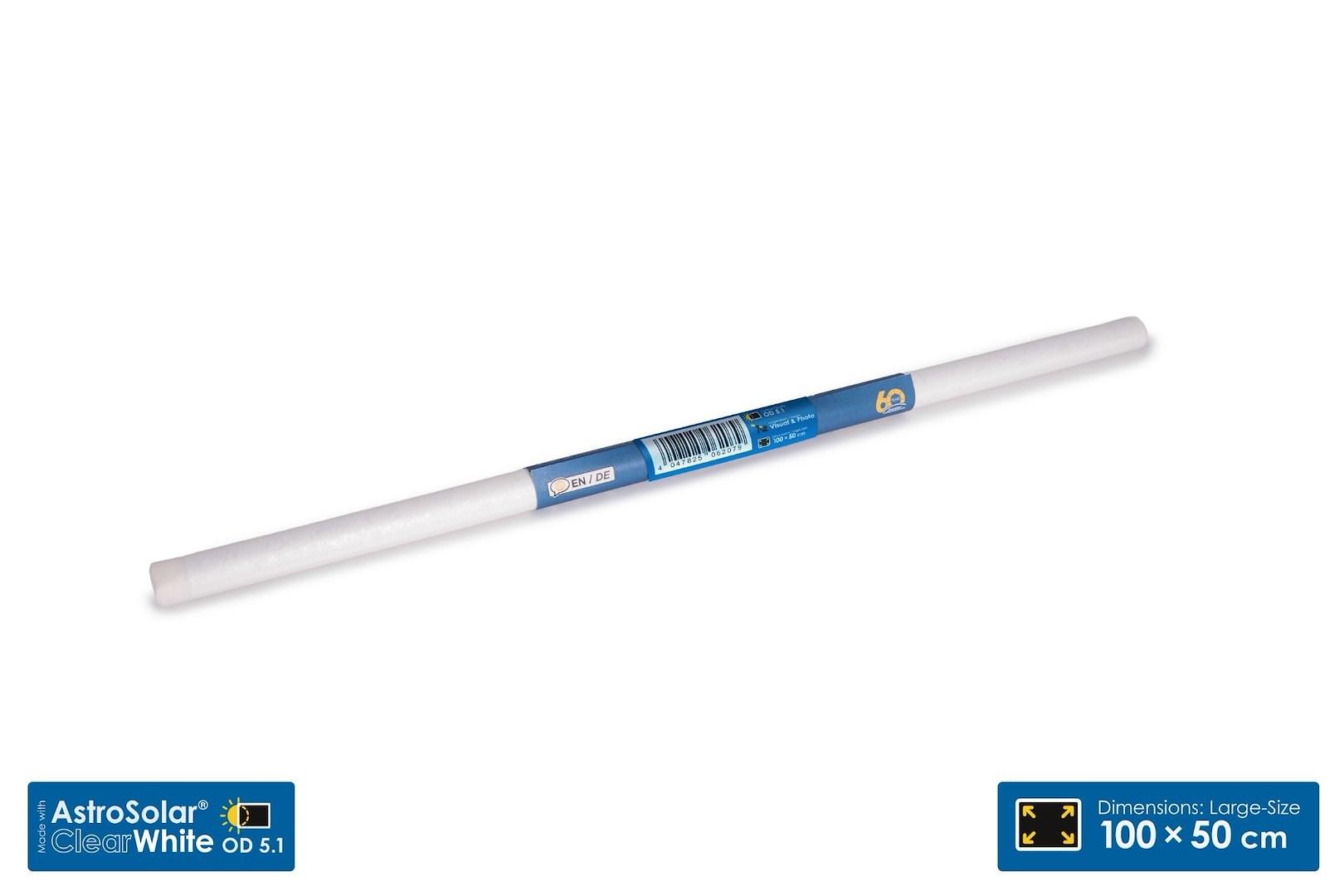 Solfilm AstroSolar ClearWhite Safety OD 5.1 100 x 50 cm til visuel brug og foto