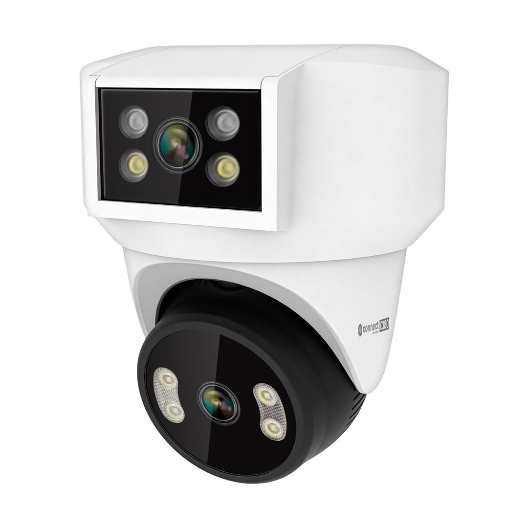 Kruger&Matz Connect C180 WiFi overvågningskamera 2K med dobbelt objektiv, PTZ 360° og lyd