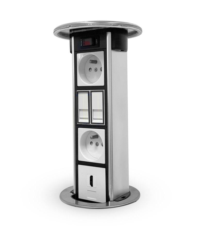 Legrand skrivebordssøjle uden indsats til bordmontering, 8M, til 22,5x45 mm og 45x45 mm moduler