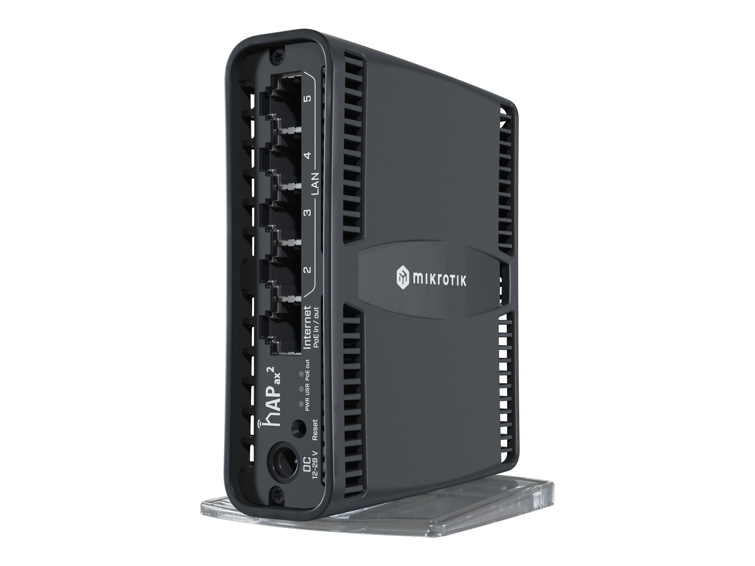 MikroTik hAP ax2 - wireless router - Wi-Fi 6 - desktop wall-mountable - Wireless router Wi-Fi 6