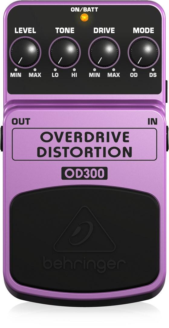 Behringer OD300 overdrive distortion-effektpedal - lilla/sort, batteri eller AC