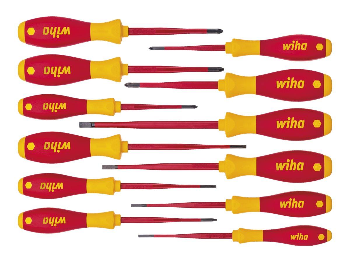 Wiha skruetrækkersæt softfinish electric slimfix vde 1000v lk - ph - pz - sl/pz - torx med 12 dele