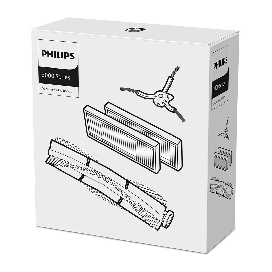Philips HomeRun XV1433/00 Udskiftningssæt HomeRun 3000-robotter, Filter & børste, Robot støvsuger, Acrylonitrilbutadienstyren, Philips, XU2000,XU2100,XU3000,XU3100, 78 mm