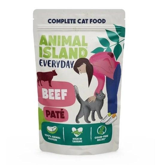ANIMAL ISLAND Everyday oksekød paté vådfoder fuldfoder til voksne katte, 100 g pose