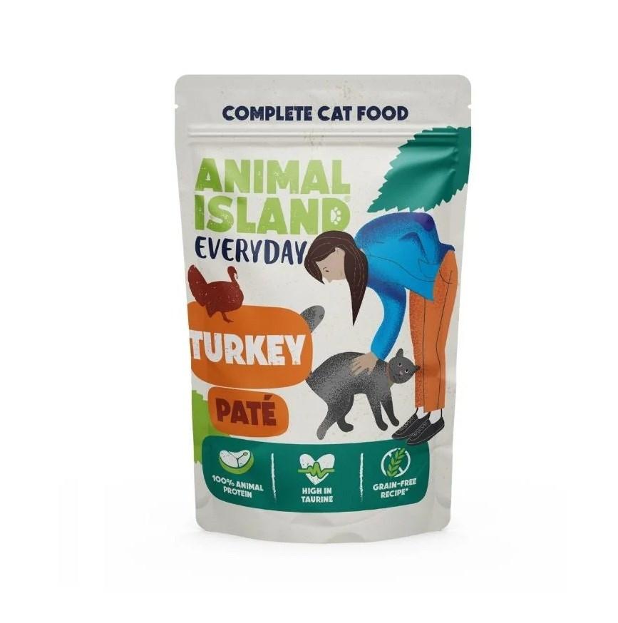 ANIMAL ISLAND Everyday kalkunpaté vådfoder til voksen kat, kornfri, 100 g