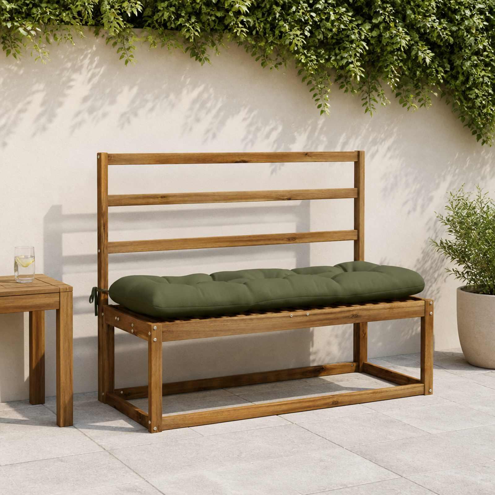 vidaXL Bænkpude VIANEN 100% polyester Olivengrøn 100 x 40 x 12 cm