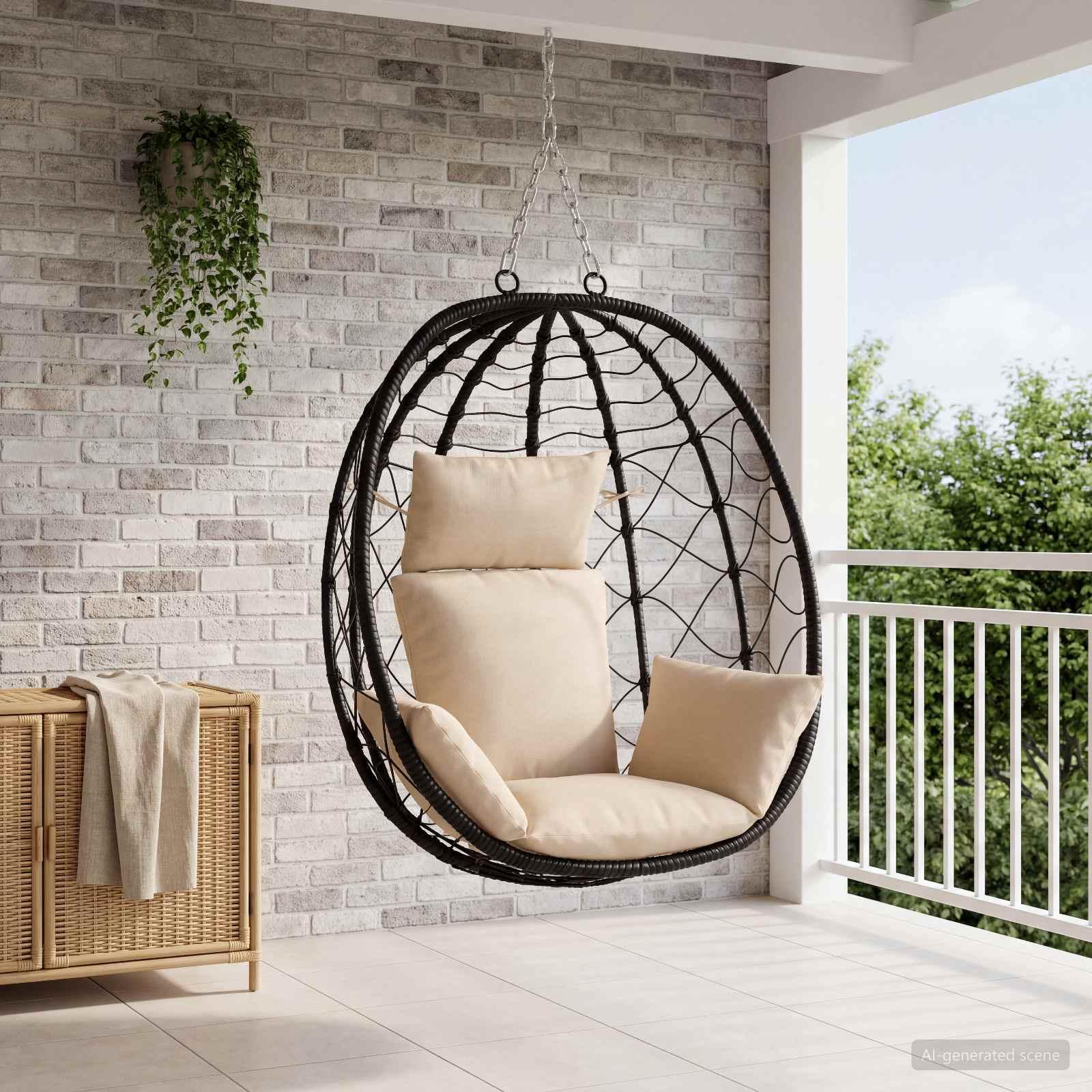 Adirondack pude PUTTEN i 100% polyester 60 x 145 cm - cremefarvet