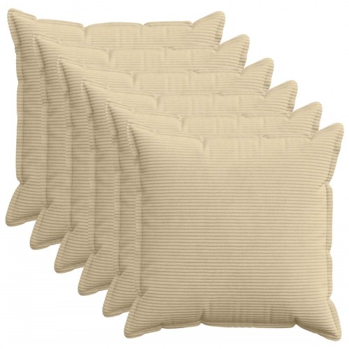 Pudebetræk HOUTEN 6 stk. grågrøn 60 x 60 cm i cordfløjl
