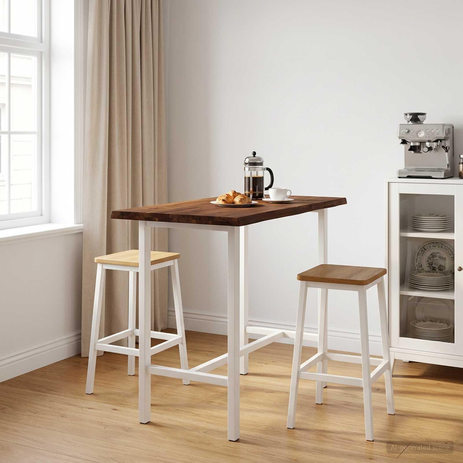 Rektangulær bordplade i massivt akacietræ 150 x 50 x 3 cm mørk brun