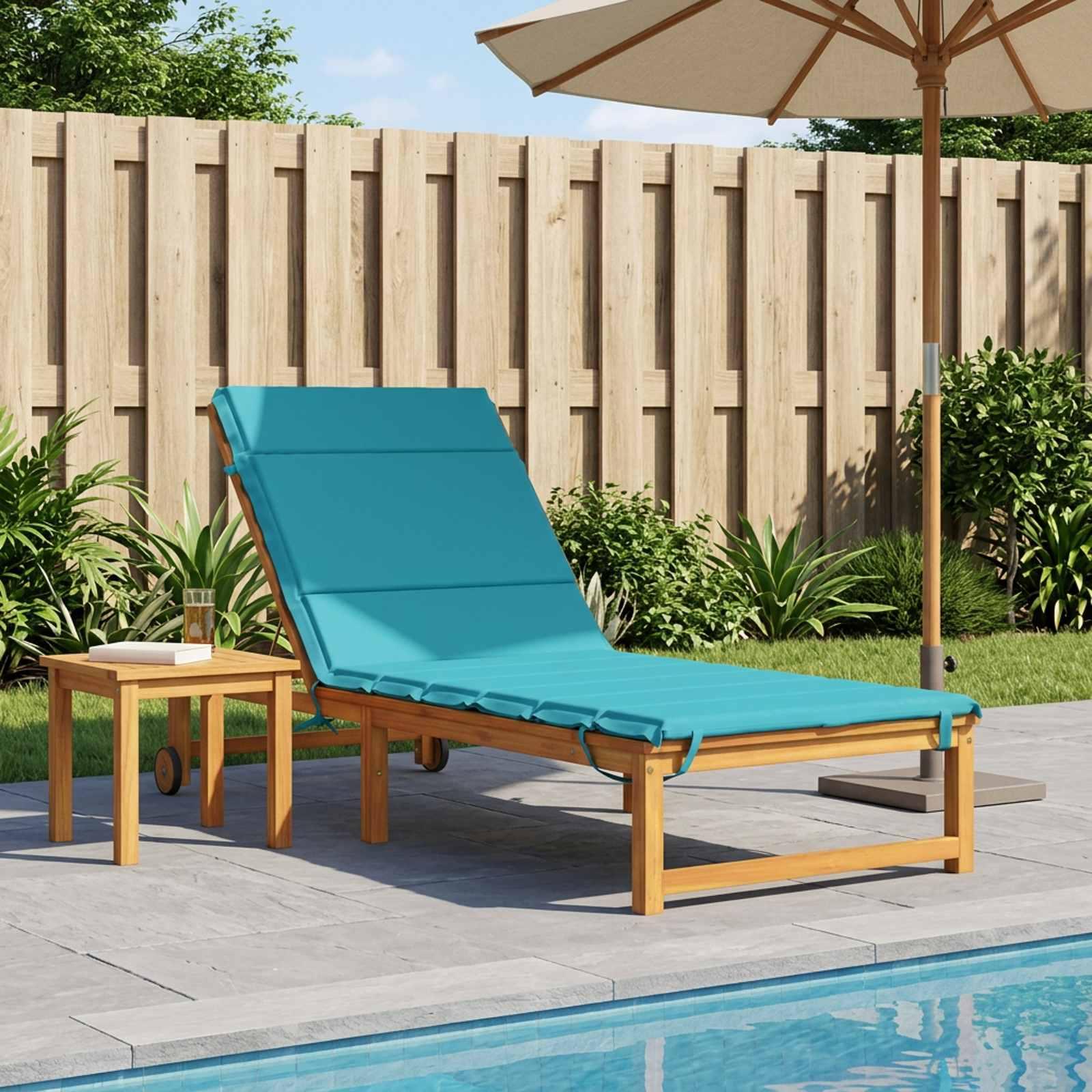vidaXL Solseng Pude GEMERT 100% polyester Turkis 200 x 80 x 3 cm