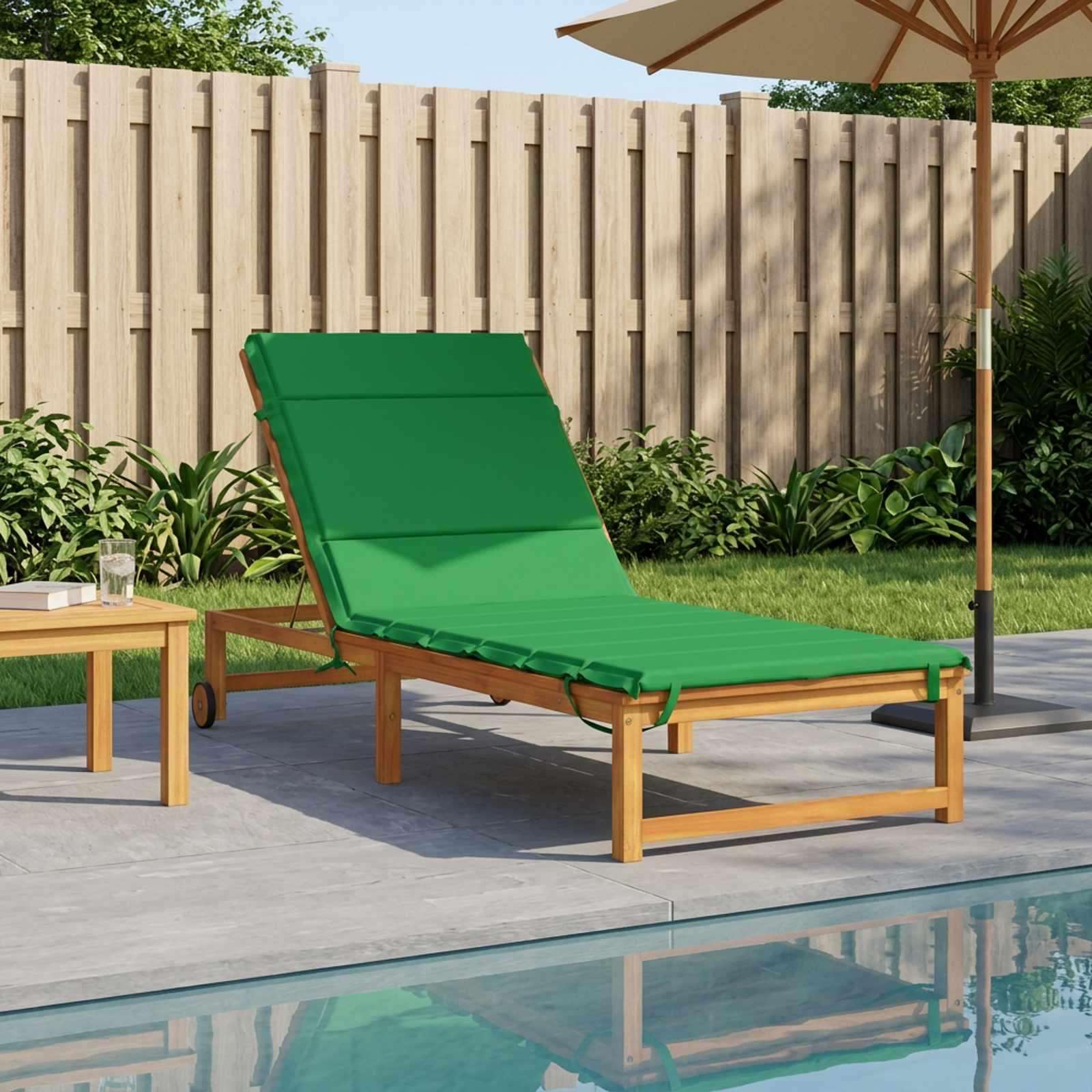 vidaXL Solseng Pude GEMERT 100% polyester Grøn 200 x 80 x 3 cm