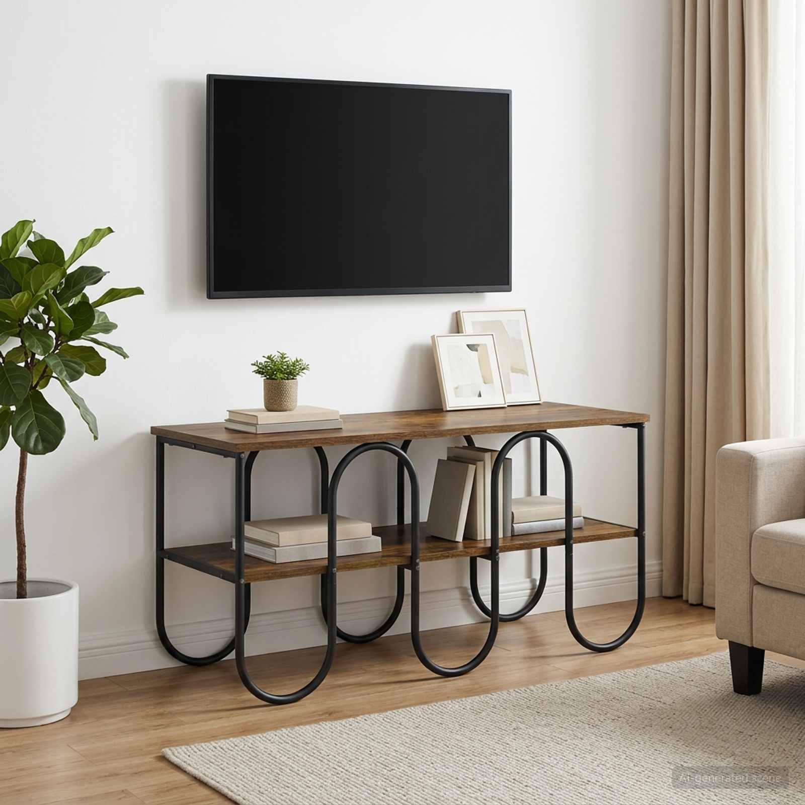 vidaXL TV-bord 100 x 40 x 50 cm Røget eg Konstrueret træ