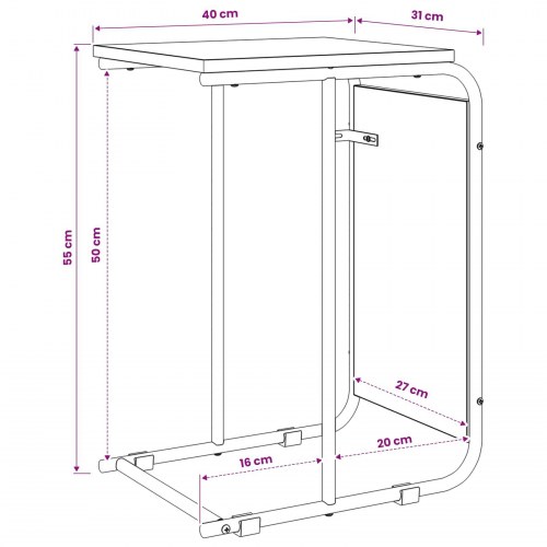 Sidebord i gammelt træ 40 x 31 x 55 cm