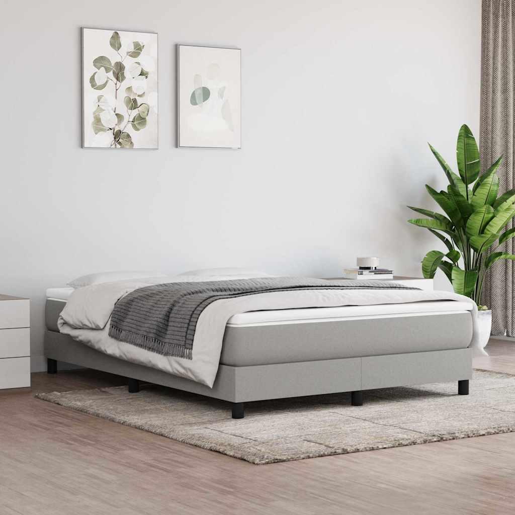 vidaXL springmadras med pocketfjedre medium 137x190x20 cm stof lysegrå