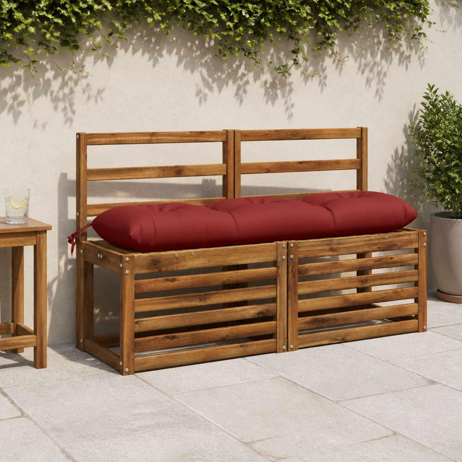 vidaXL Bænkepuder VIANEN 2 stk. 100% polyester Rød 110 x 30 x 12 cm