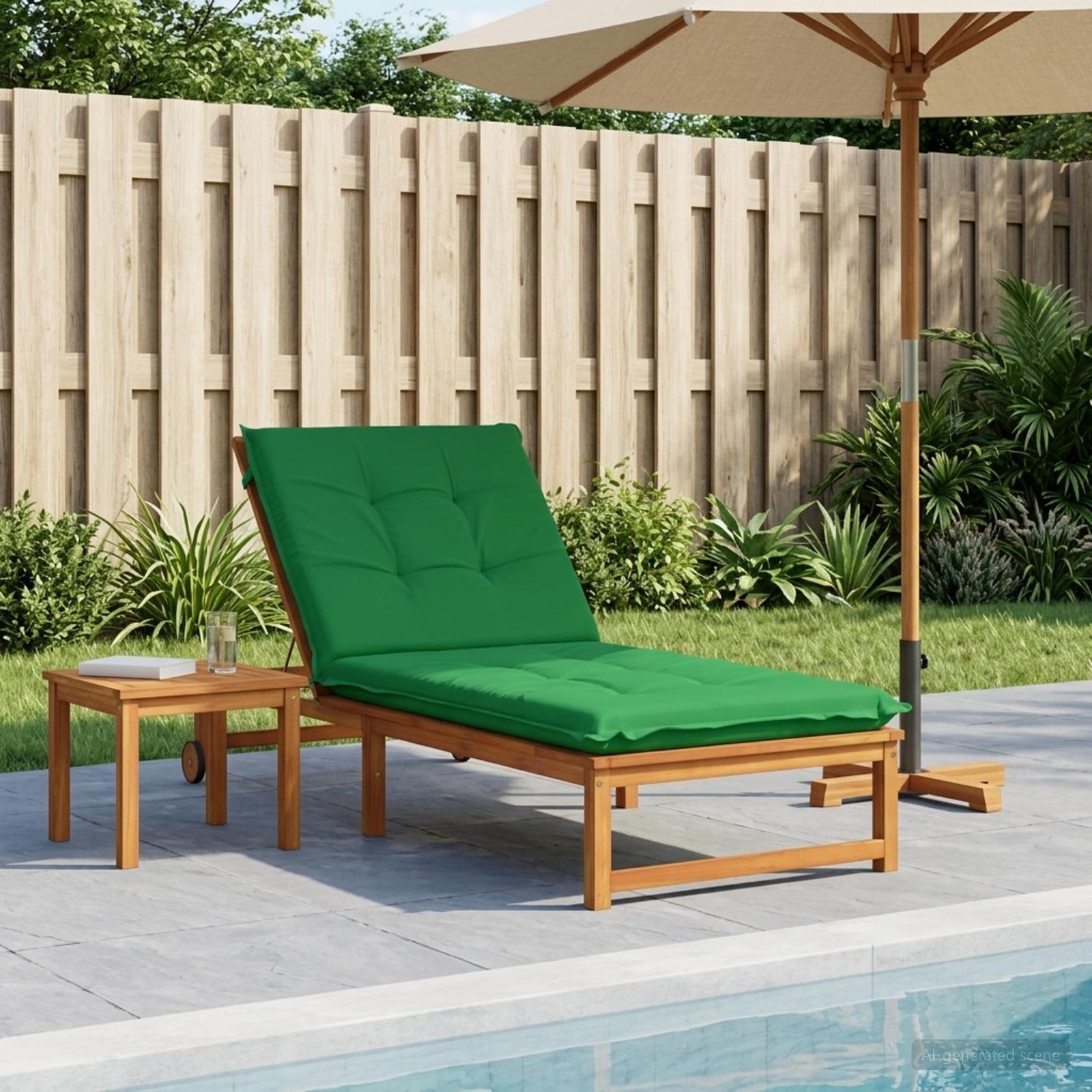 vidaXL Solseng Pude GEMERT 100% polyester Grøn 190 x 80 x 9 cm