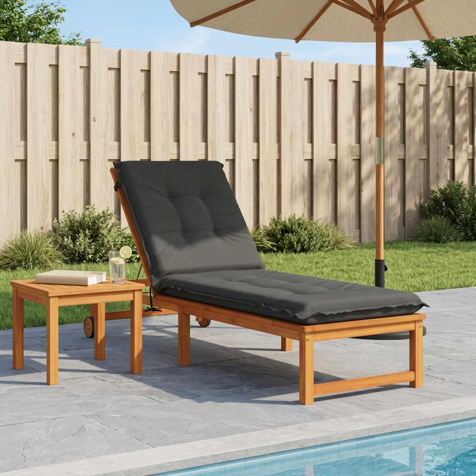 vidaXL Solseng Pude GEMERT 100% polyester Antracit 190 x 50 x 9 cm