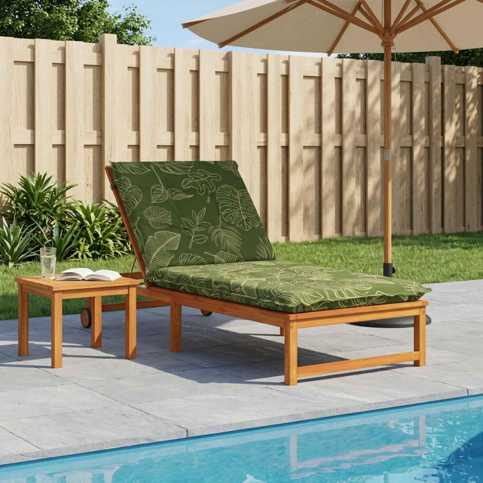 vidaXL Solseng Pude GEMERT 100% polyester Bladdesign 190 x 80 x 9 cm