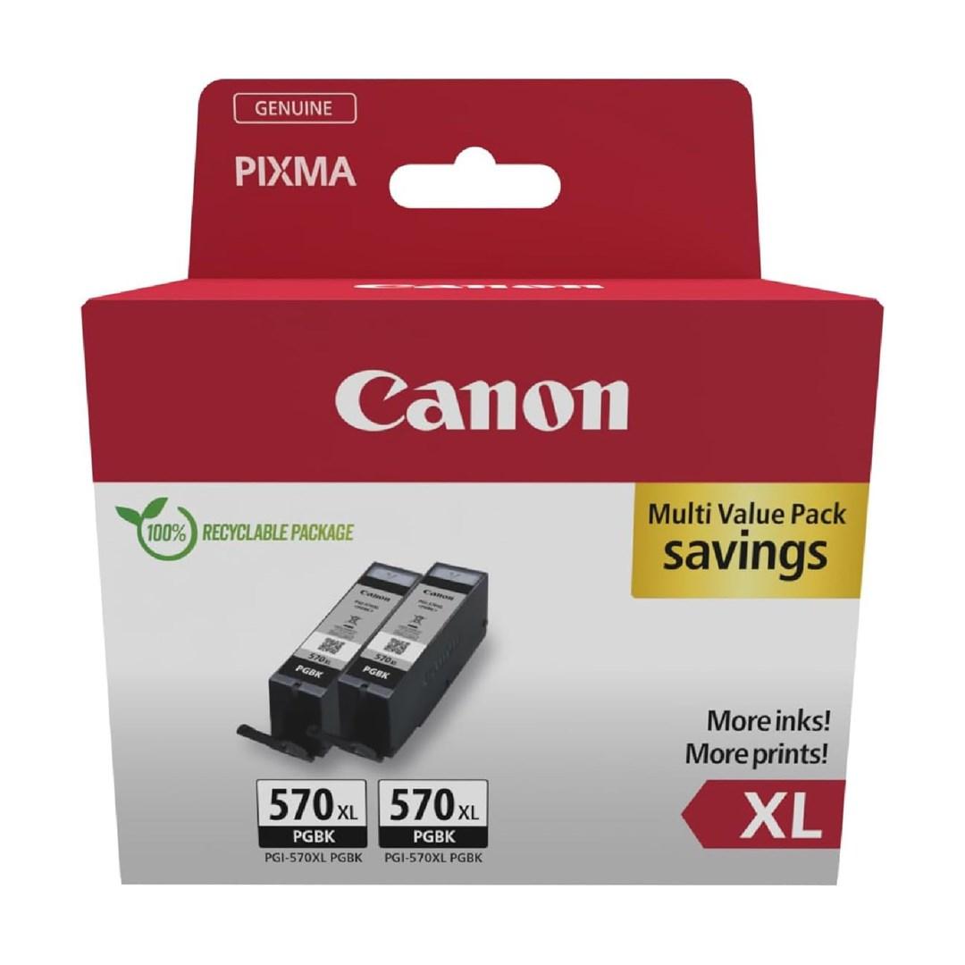 Canon PGI-570PGBK XL Twin Pack sort original blækpatron 2-pak 22 ml til PIXMA printer