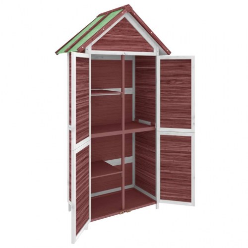 Redskabsskur til haven 89 x 52,5 x 175 cm i massivt fyrretræ mokka