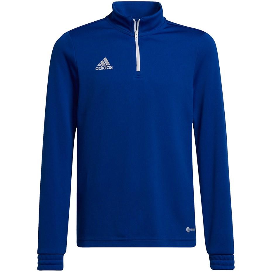 adidas Entrada 22 træningstrøje blå 164 cm - sweatshirt med halv lynlås