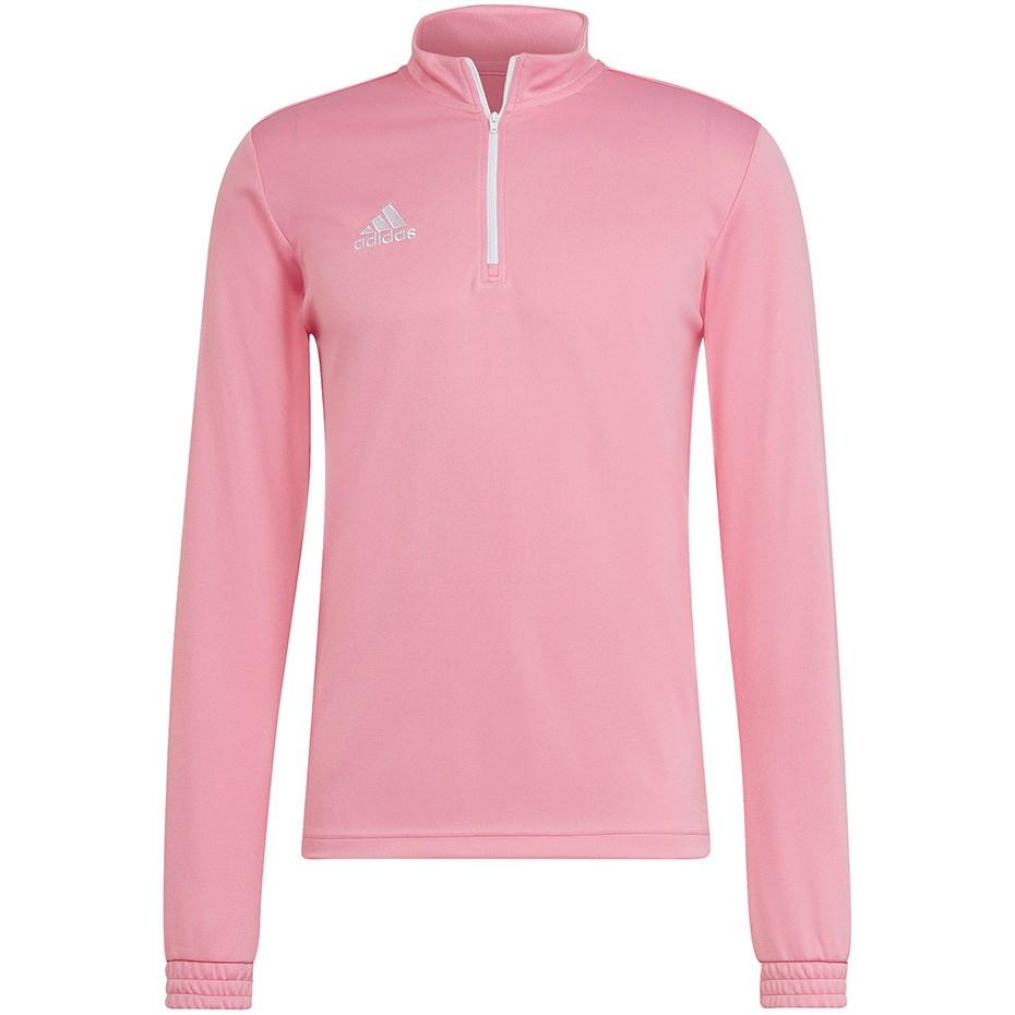 adidas Entrada 22 træningstop med halv lynlås og lange ærmer - pink, str. L