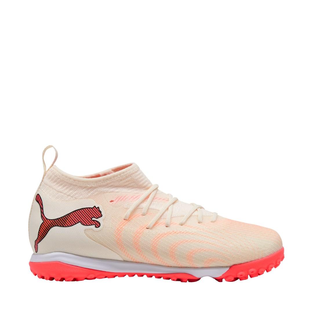 Puma Future 9 Match TT børne fodboldstøvler str. 37 - lys beige med koralrød sål