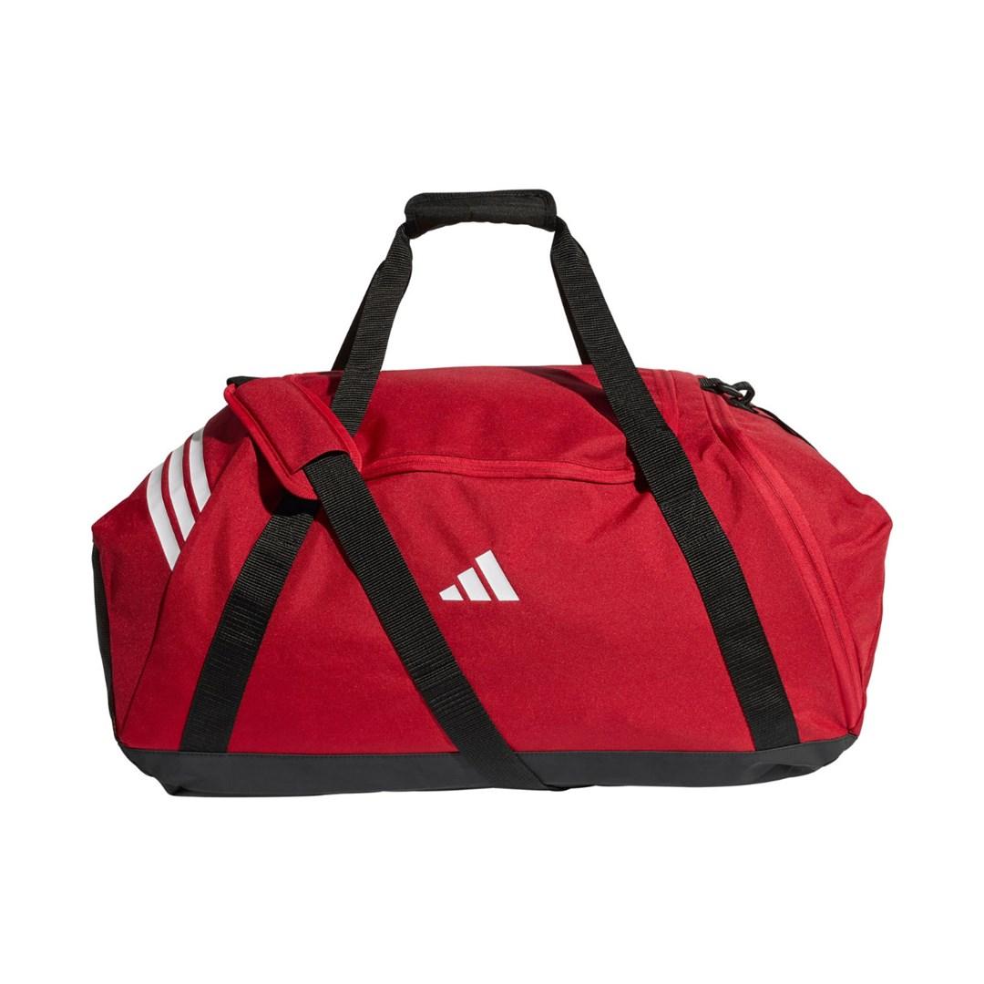 adidas Tiro Duffle L sportstaske - rød duffeltaske med bærehanke og lynlåslukning