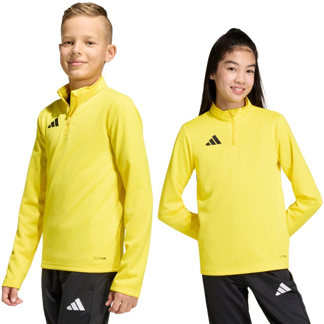 adidas Entrada 26 Training Top til børn - gul træningstrøje med kort lynlås, str. 140 cm