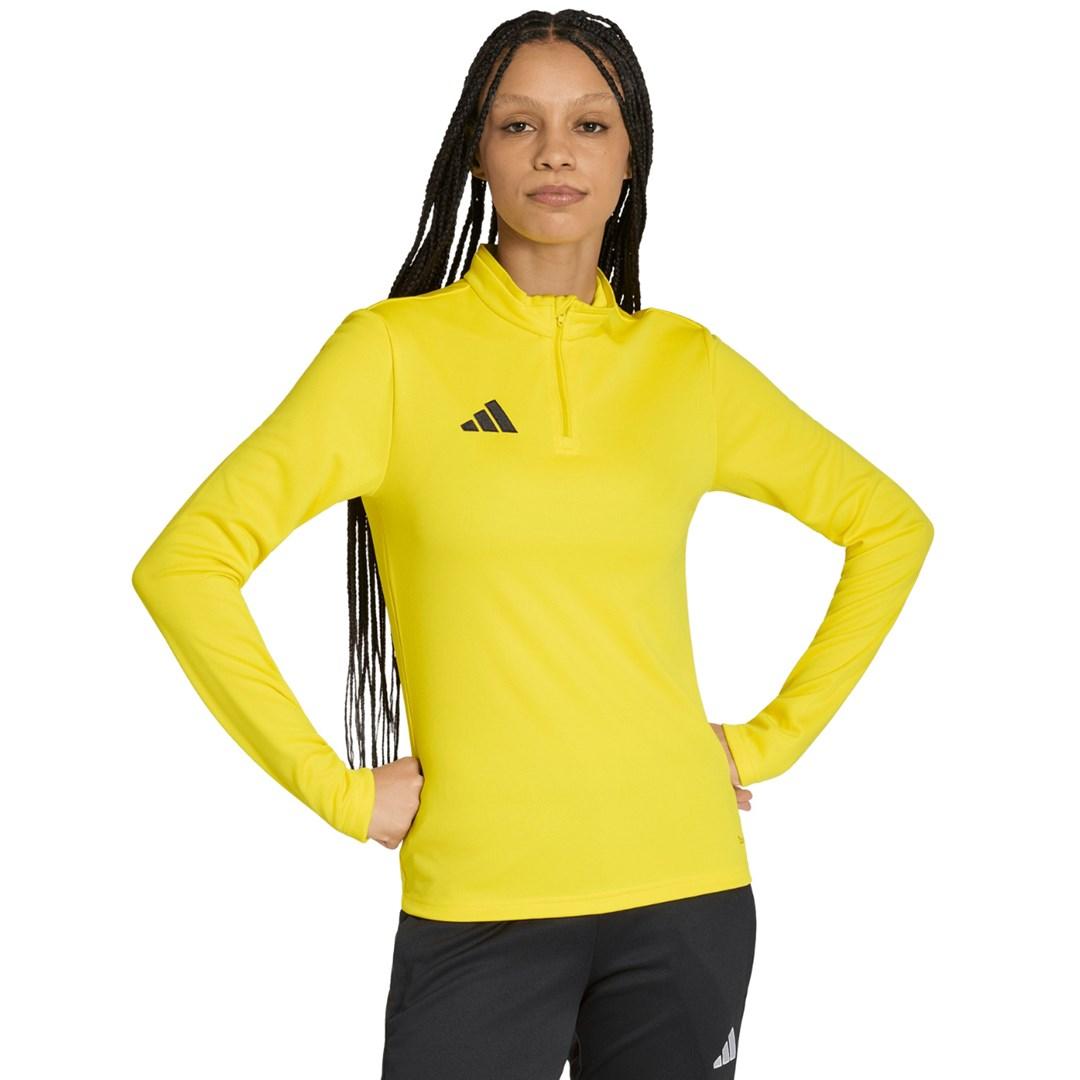 adidas Entrada 26 Training Top til kvinder - gul træningstrøje med kort lynlås, str. 2XL