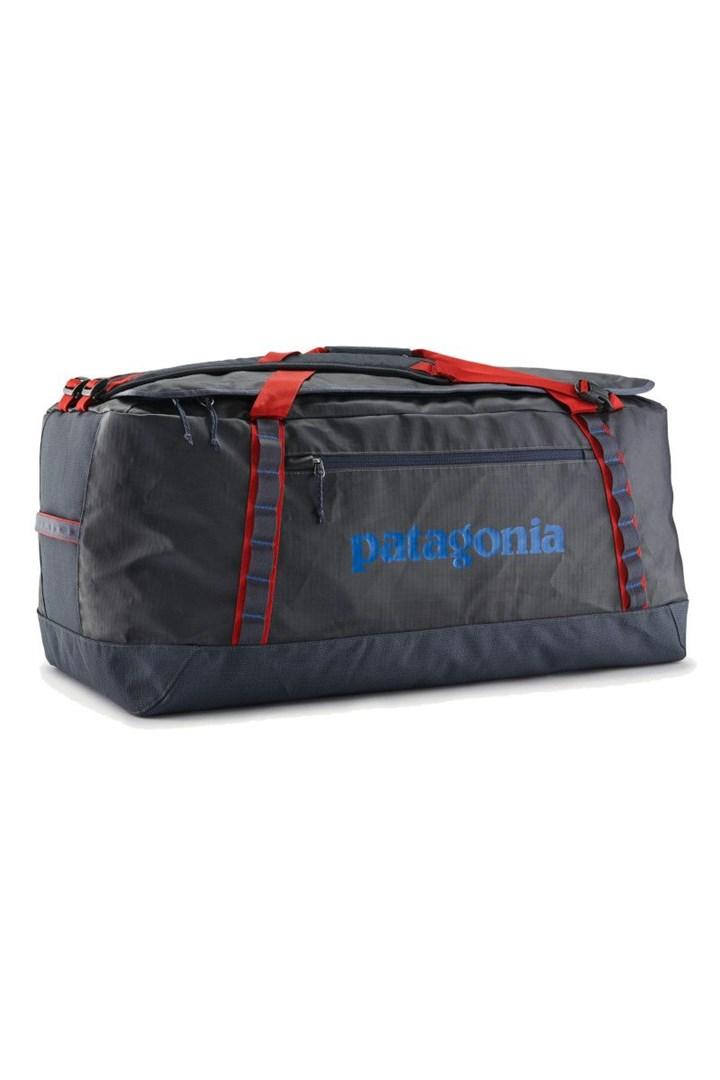 Patagonia Black Hole Duffel 100 l duffeltaske - mørkegrå med røde detaljer