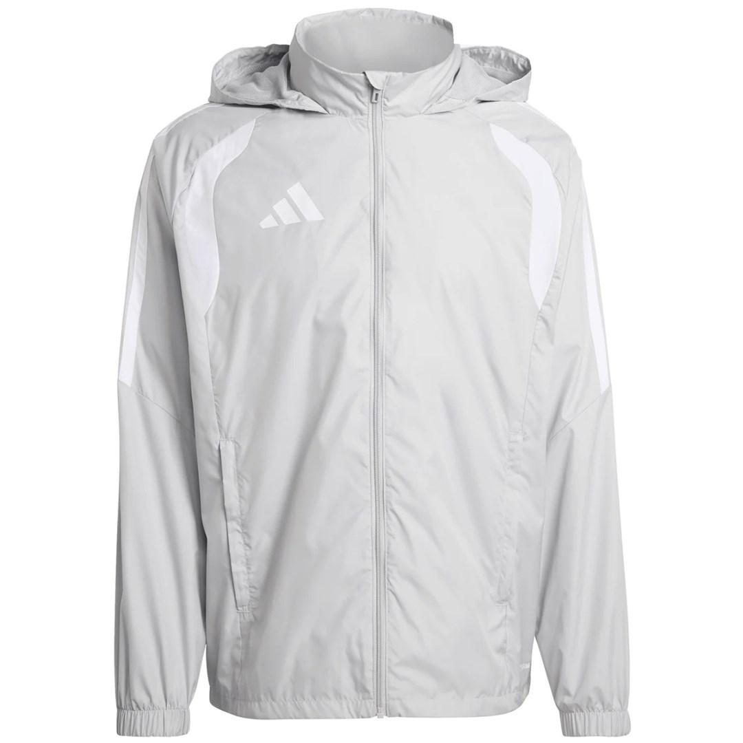 adidas Tiro 26 League Windbreaker børnejakke - grå, str. 140 cm med hætte