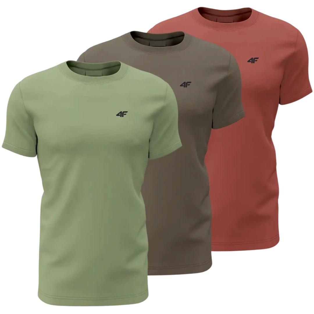 4F herre T-shirt M4480 4FWSS26TTSHM4480 90S - grøn, brun, bordeaux, 3XL