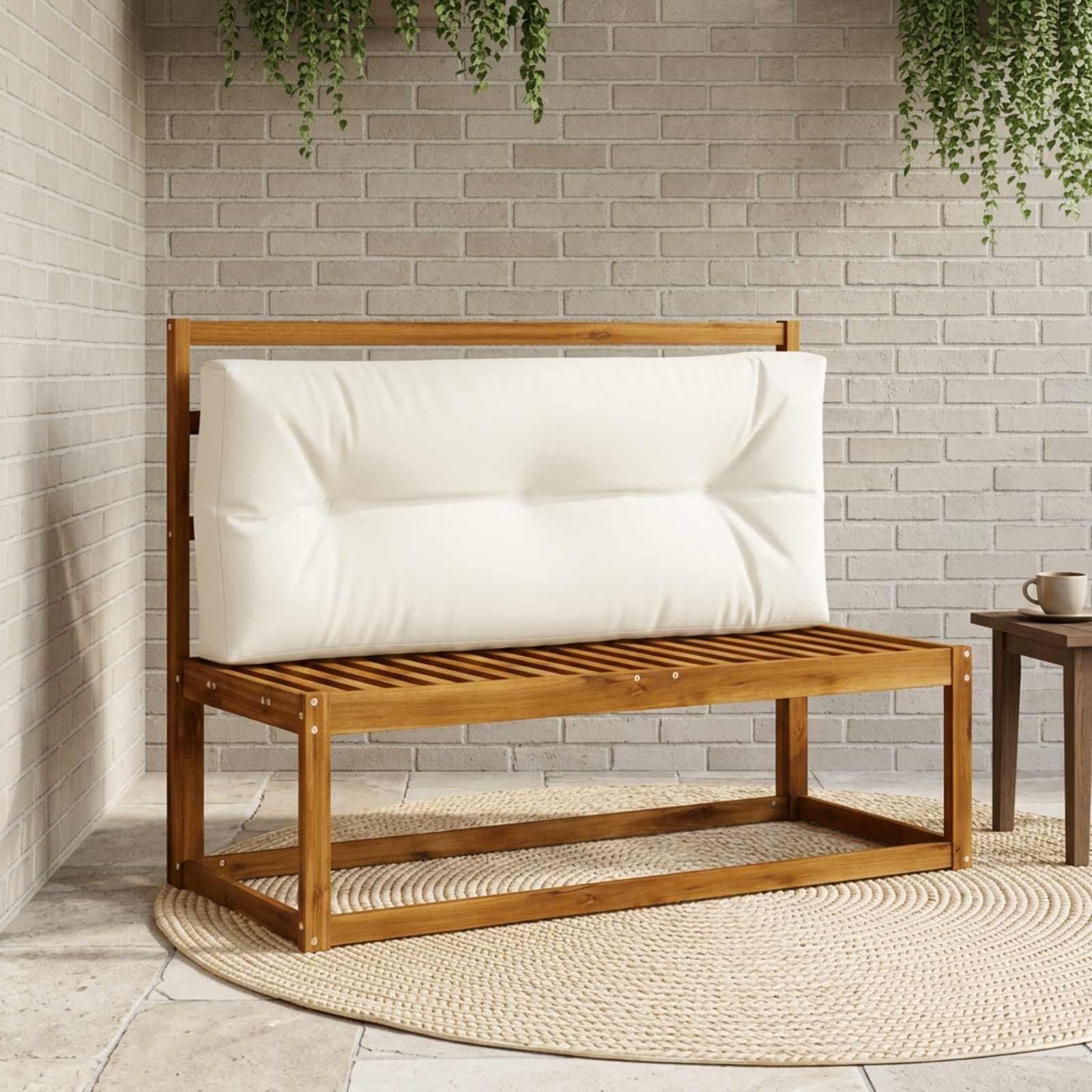 vidaXL Palle rygpude VIANEN 100% polyester Hvid 120 x 60 x 12 cm