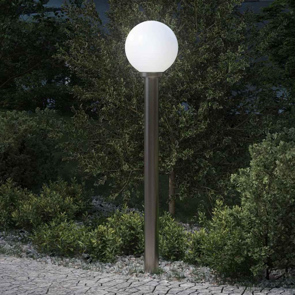 Pullertlampe 120 cm i rustfrit stål med kugleskærm IP44