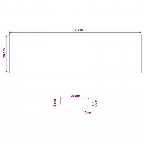 Vindueskarme 2 stk. brun 70 x 20 x 2 cm - massiv bøg