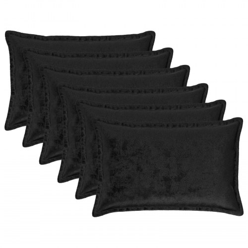 Pudebetræk HOUTEN 6 stk. 50 x 80 cm - sort flannel