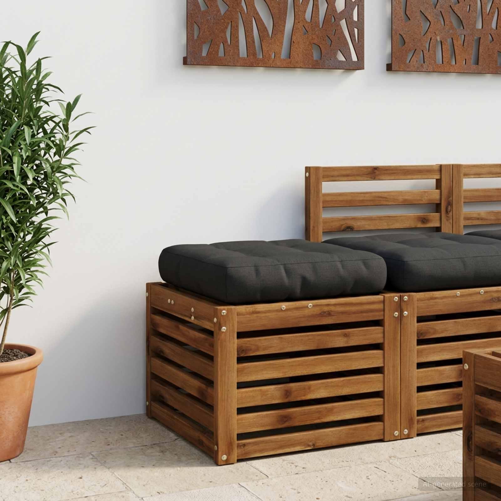 vidaXL 1-Stykke Sædepude VIANEN 100% polyester Sort 40 x 40 x 12 cm