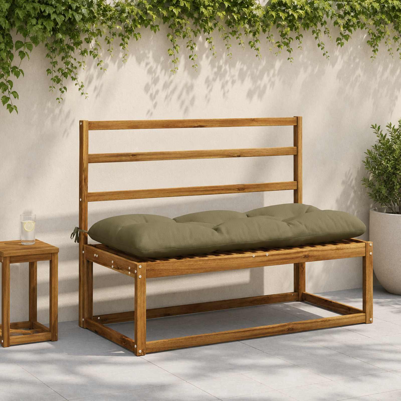 vidaXL Bænkpude VIANEN 100% polyester Olivengrøn 110 x 50 x 12 cm