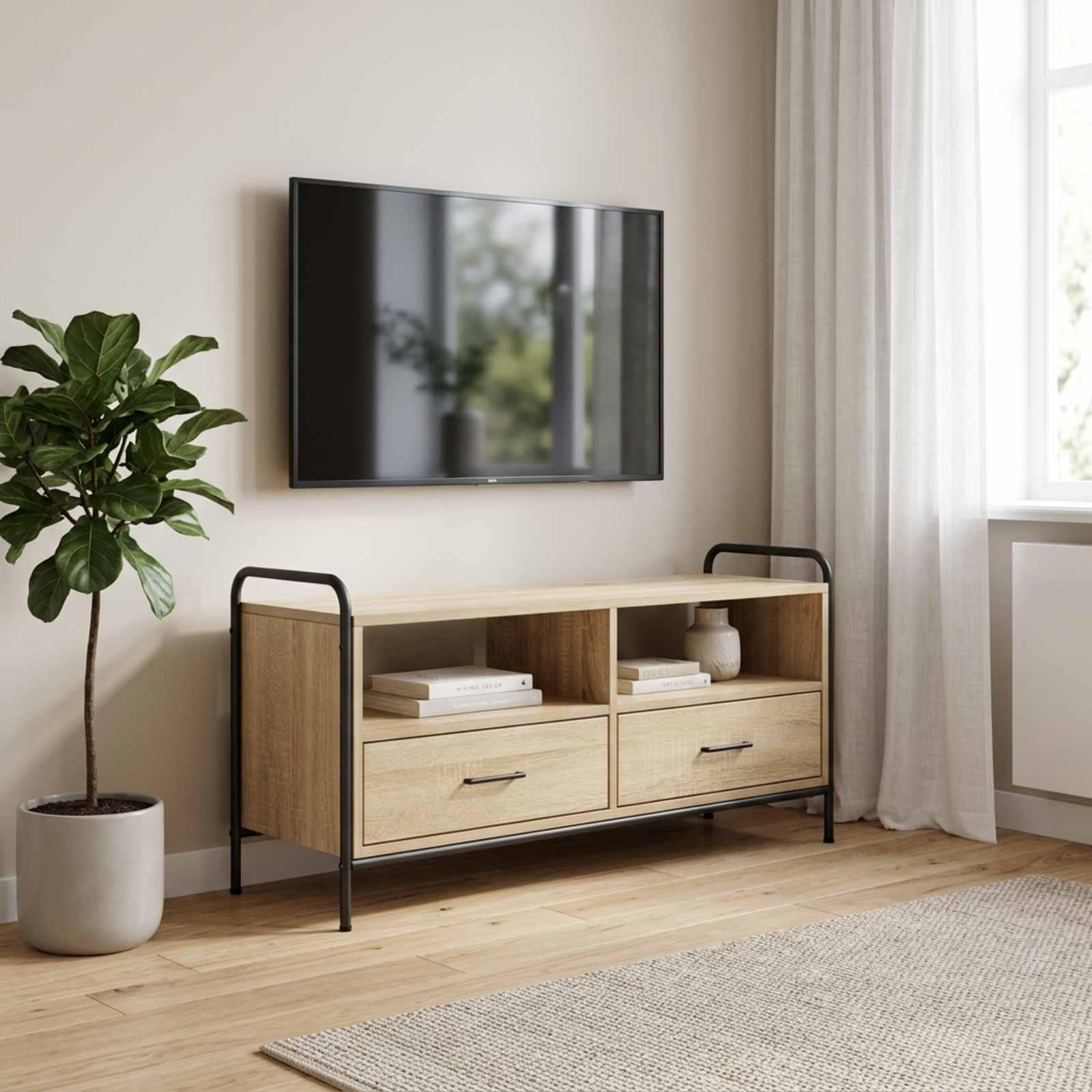 vidaXL TV-skab 67,5 x 33 x 50 cm Sonoma-eg Konstrueret træ