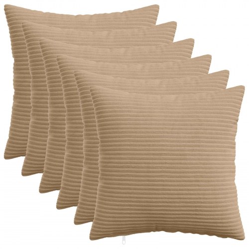 Pudebetræk HEERLEN brun 30 x 30 cm i cordfløjl - 6 stk.