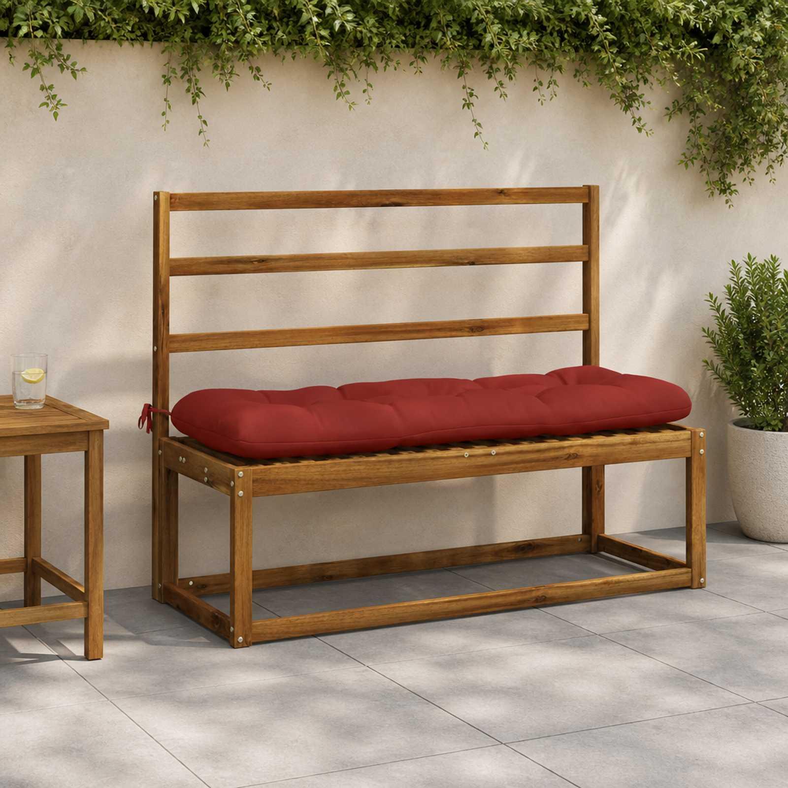vidaXL Bænkpude VIANEN 100% polyester Rød 110 x 40 x 12 cm