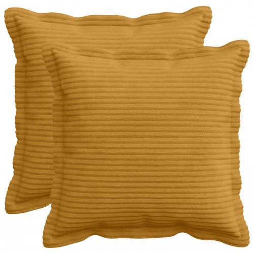 Pudebetræk HOUTEN 2 stk. - gul 35 x 35 cm cordfløjl