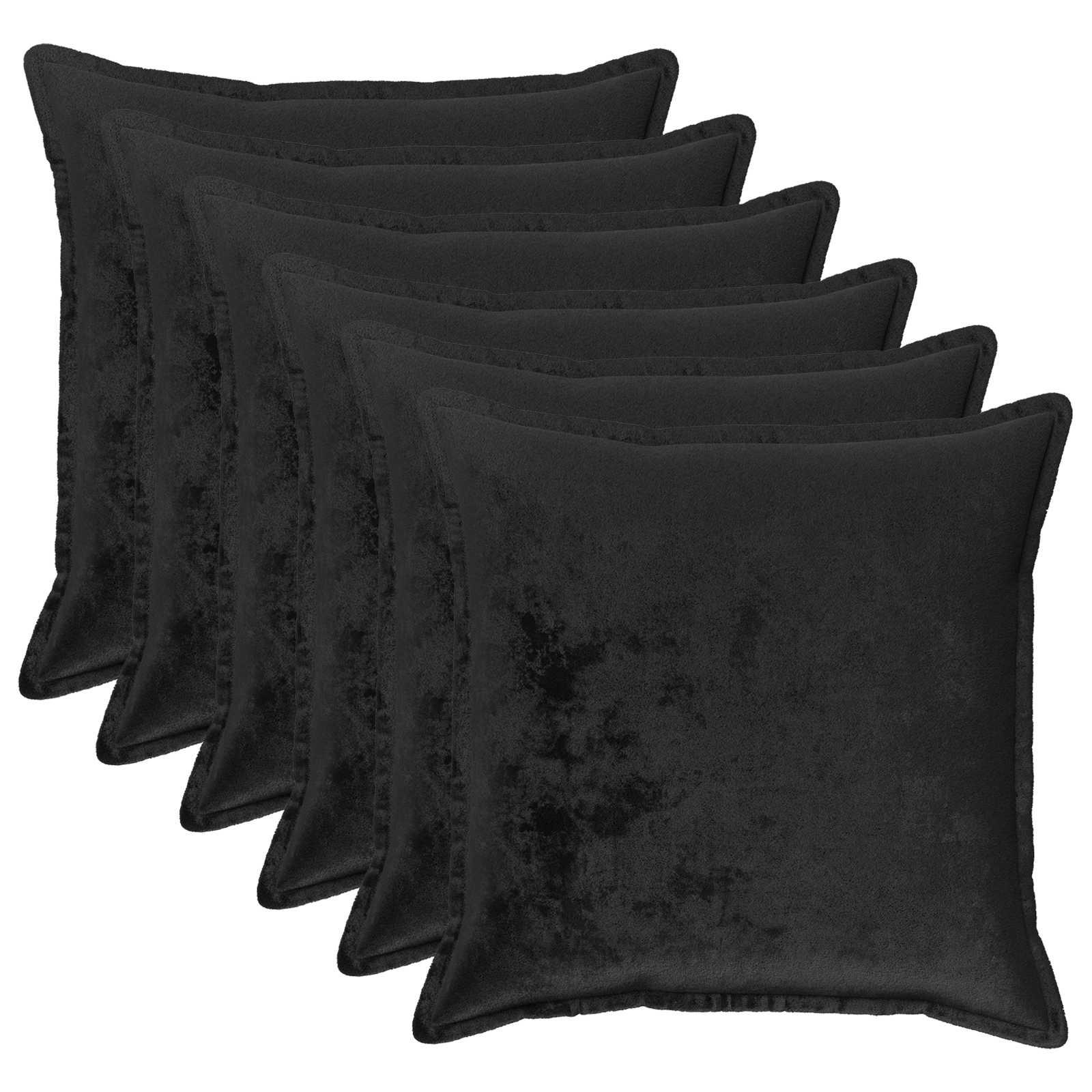 vidaXL Pudebetræk 6 stk. HOUTEN Sort 70 x 70 cm Flannel