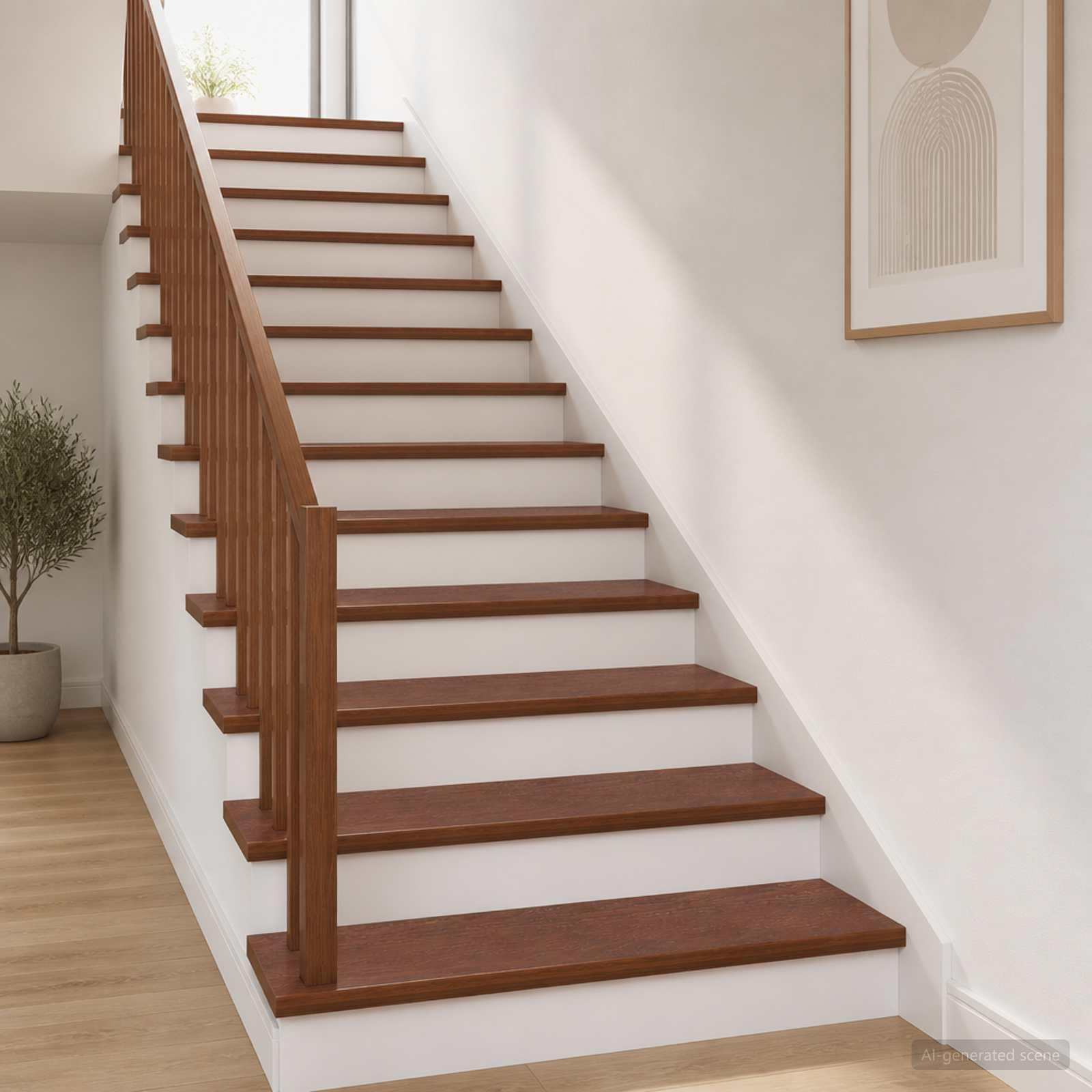 vidaXL Trappe Tread 4 stk. 110 x 30 x 2 cm Mørk Brun Massivt Eg Træ